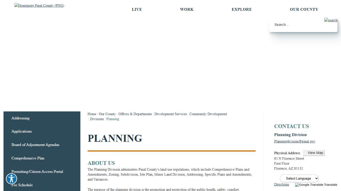 Planning Pinal County, AZ