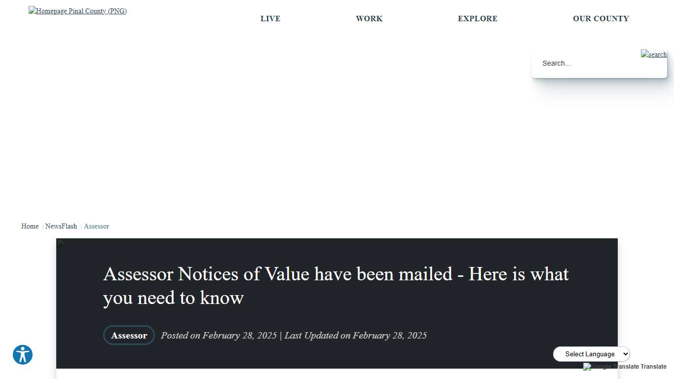 Assessor Notices of Value have been mailed - Here is what you need to know • Pinal County, AZ